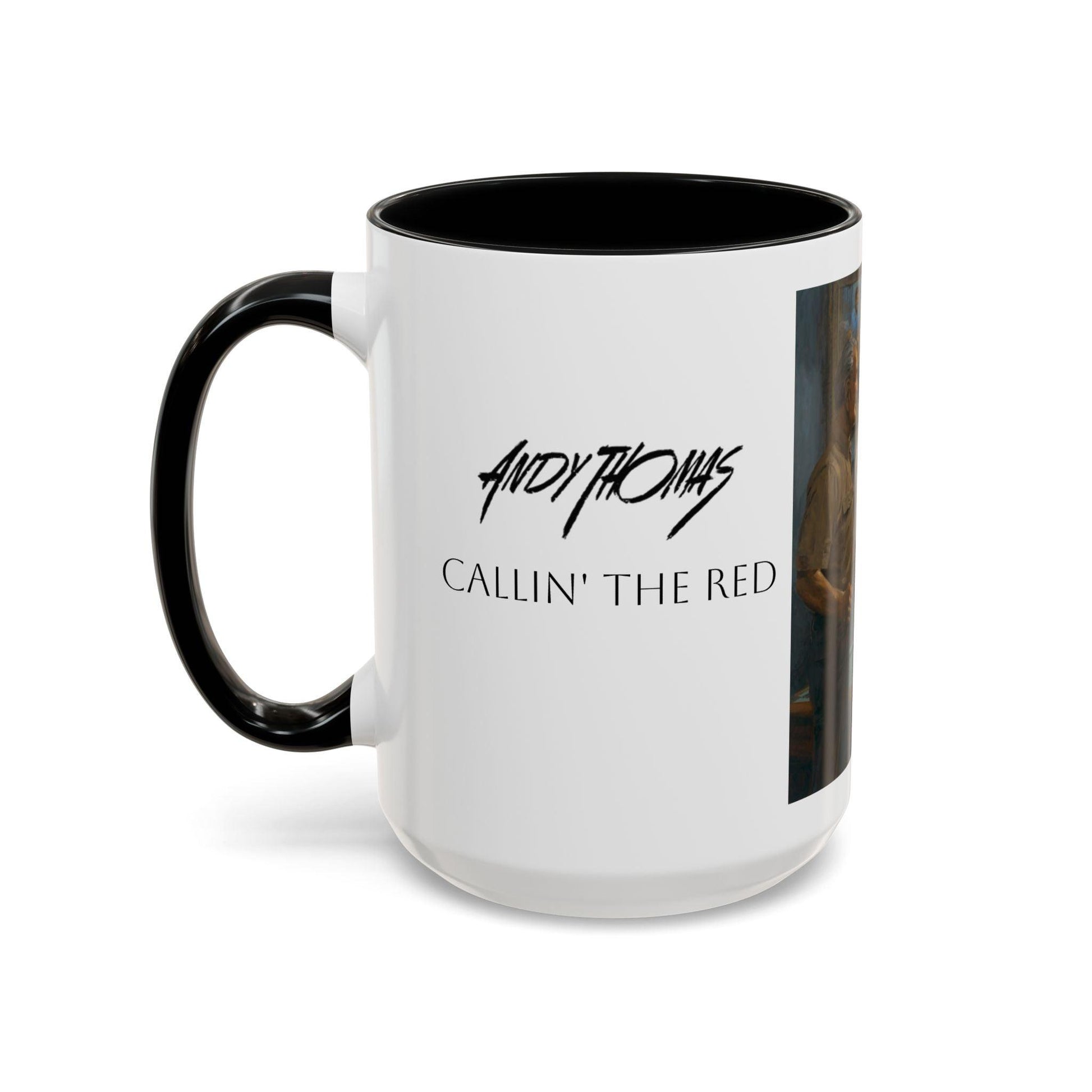 Callin' the Red Accented Coffee Mug - 11oz & 15oz - Democrat Presidents Playing Pool - Andy Thomas Designs