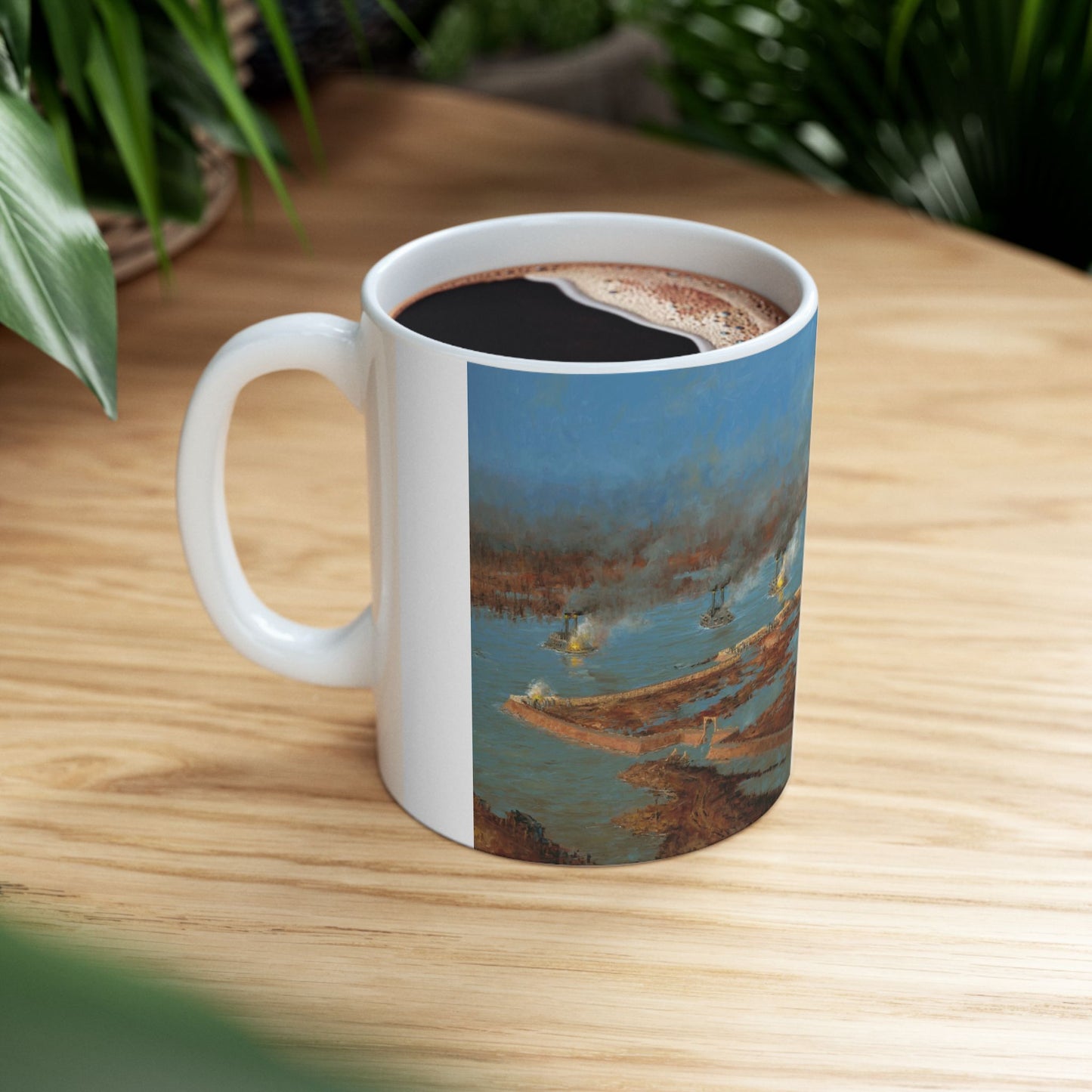 Battle of Fort Henry - Ceramic Mug with Civil War Design.