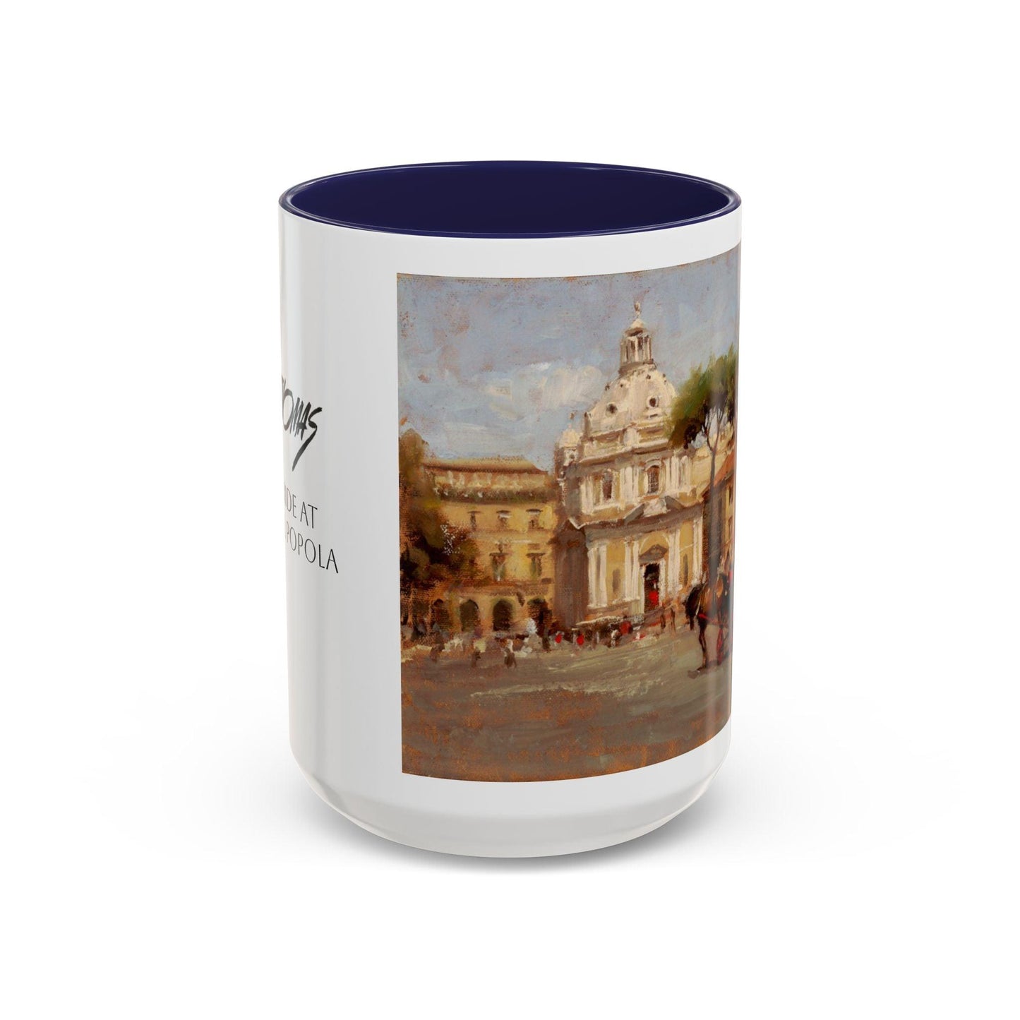 Buggy Ride at Piazza del Popolo - Elegant Accented Coffee Mug - 11oz & 15oz - Italian Landscapes - Andy Thomas Designs