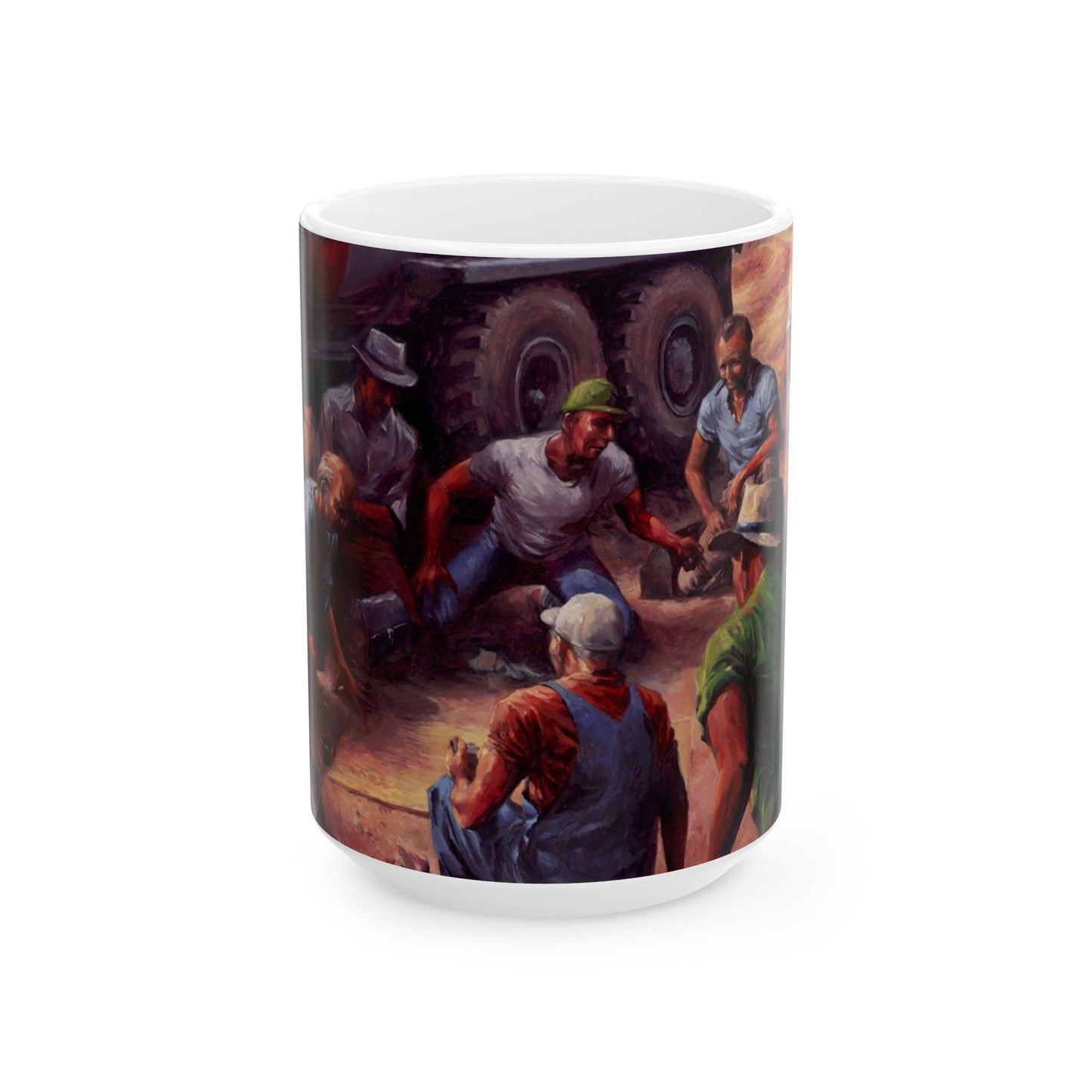 Lunch Break | Men Working | Ceramic Mug — Coffee Cup (11oz/15oz)