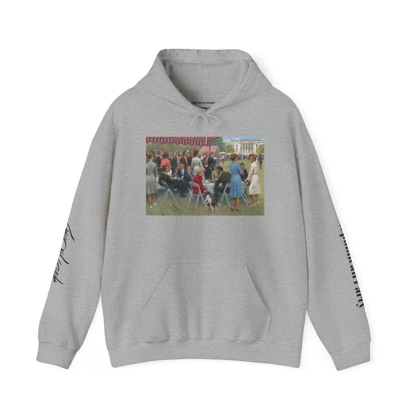 The Repub. Party - Unisex Hooded Sweatshirt - US Presidents social gathering on the Whitehouse lawn. - Andy Thomas Designs