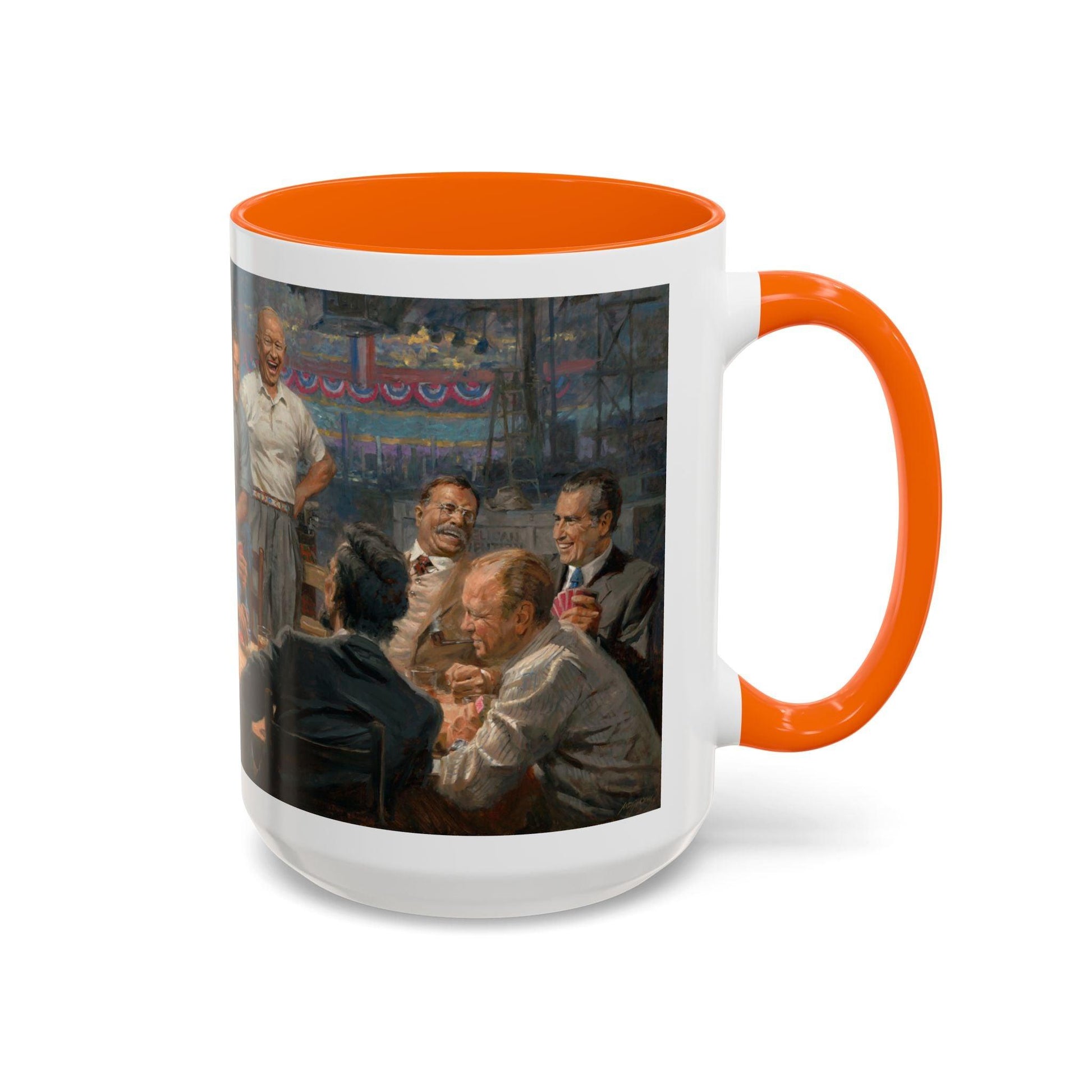 Grand Ol' Gang - Elegant Accent Coffee Mug 11oz & 15oz - US Presidents Playing Poker - Andy Thomas Designs