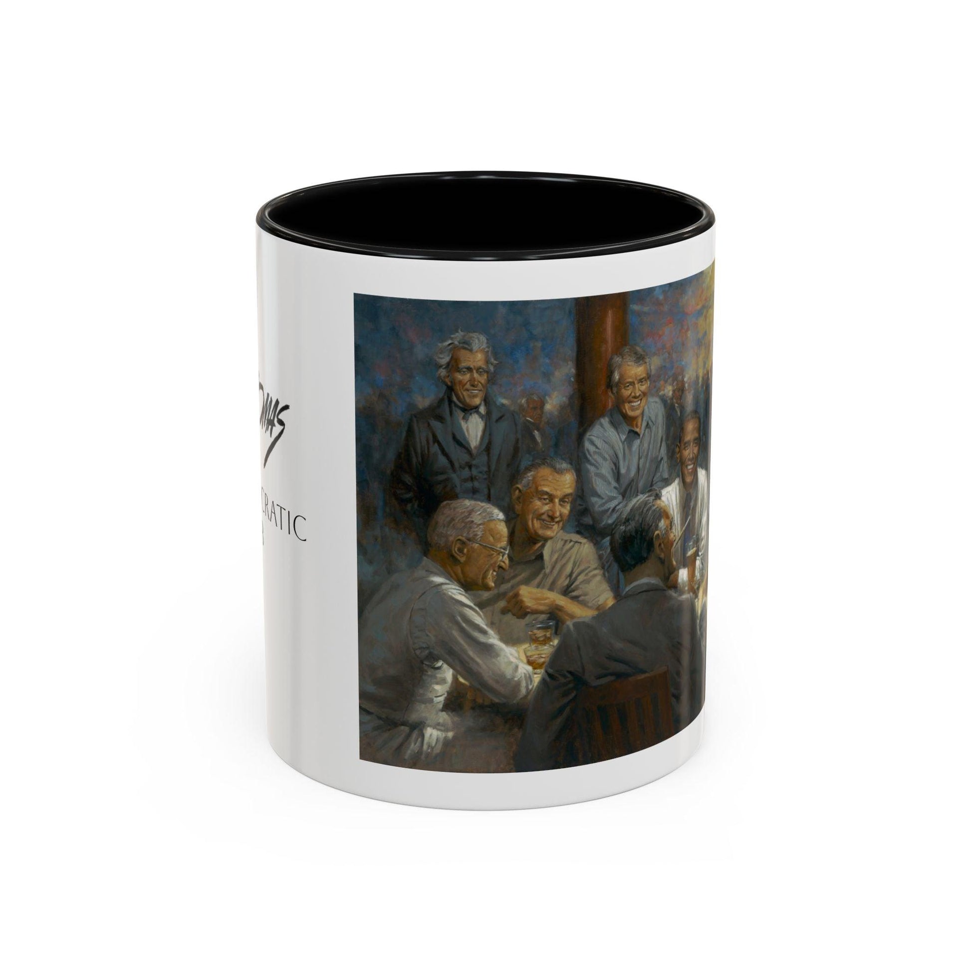 The Dem. Club Coffee Mug - 11oz & 15oz - Past Presidents Social Club with Obama Artwork - Andy Thomas Designs