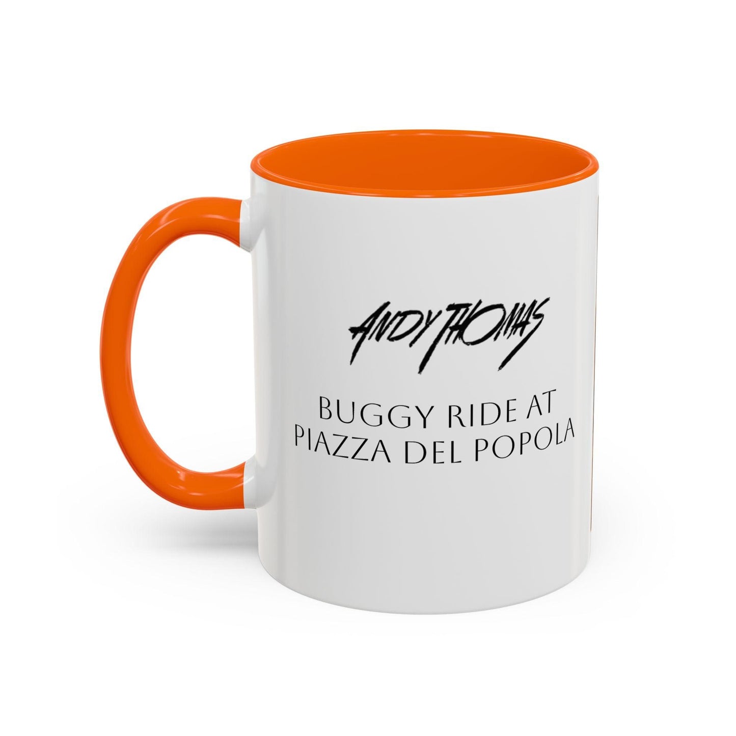 Buggy Ride at Piazza del Popolo - Elegant Accented Coffee Mug - 11oz & 15oz - Italian Landscapes - Andy Thomas Designs