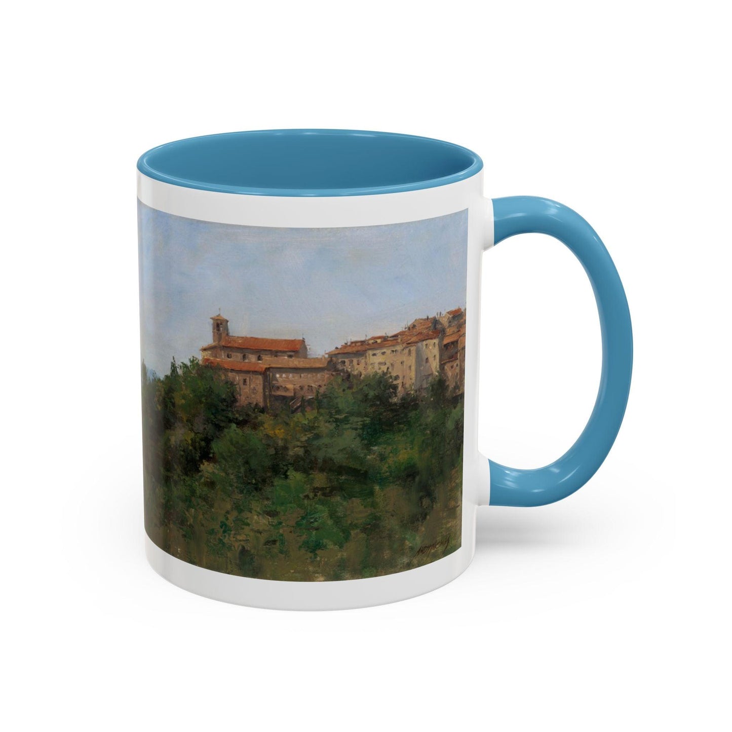 Hilltown Scansano - Elegant Accented Coffee Mug - 11oz & 15oz - Italian Landscapes - Andy Thomas Designs