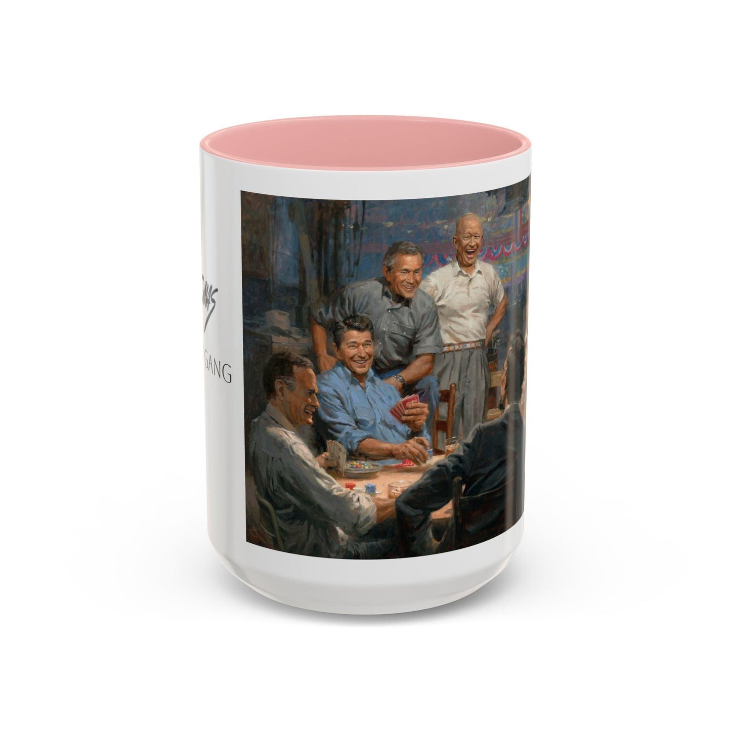 Grand Ol' Gang - Elegant Accent Coffee Mug 11oz & 15oz - US Presidents Playing Poker - Andy Thomas Designs