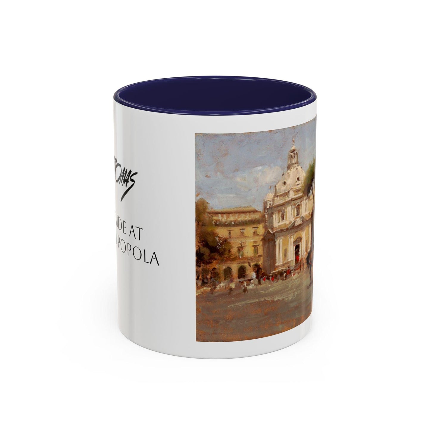 Buggy Ride at Piazza del Popolo - Elegant Accented Coffee Mug - 11oz & 15oz - Italian Landscapes - Andy Thomas Designs