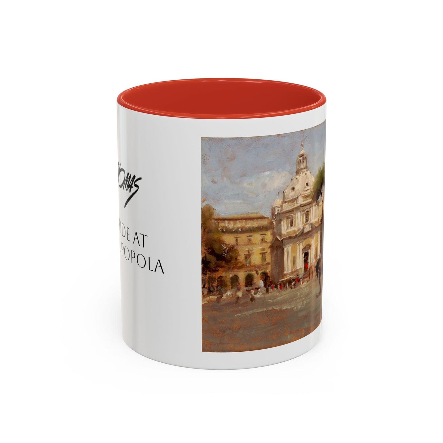 Buggy Ride at Piazza del Popolo - Elegant Accented Coffee Mug - 11oz & 15oz - Italian Landscapes - Andy Thomas Designs