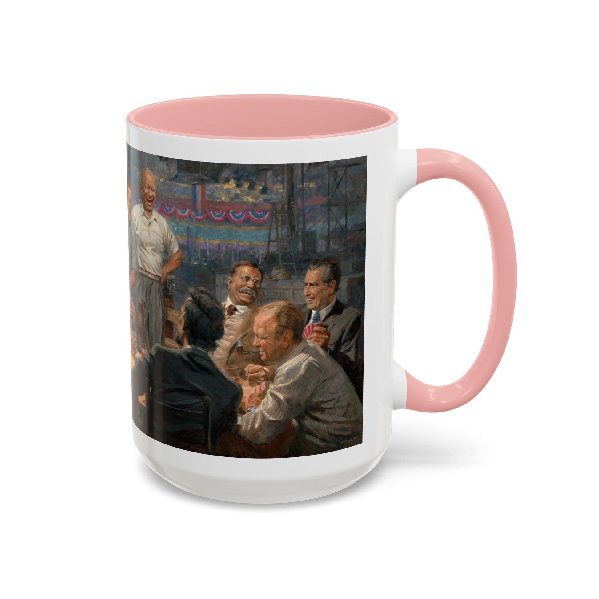 Grand Ol' Gang - Elegant Accent Coffee Mug 11oz & 15oz - US Presidents Playing Poker - Andy Thomas Designs