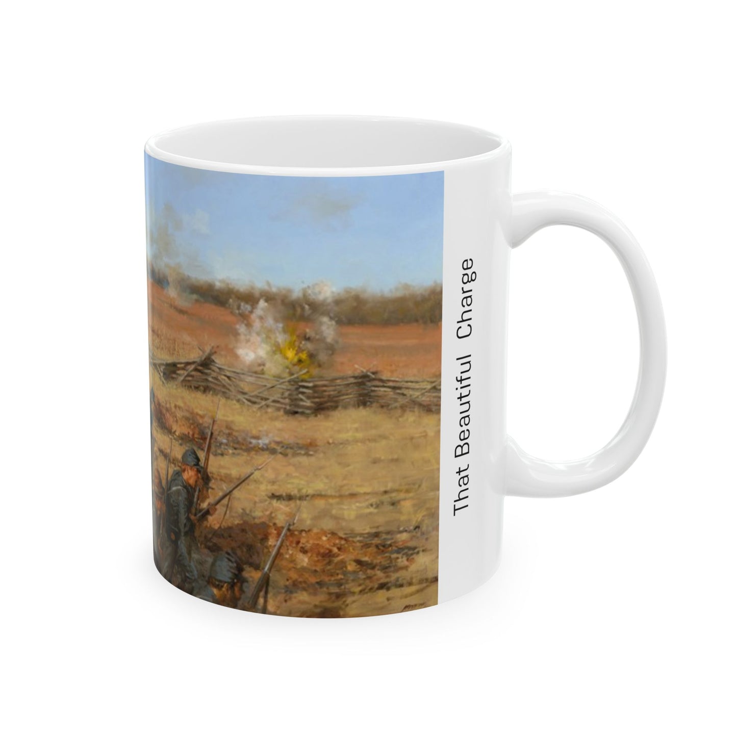 That Beautiful Charge - Ceramic Mug with Pea Ridge Civil War Design.