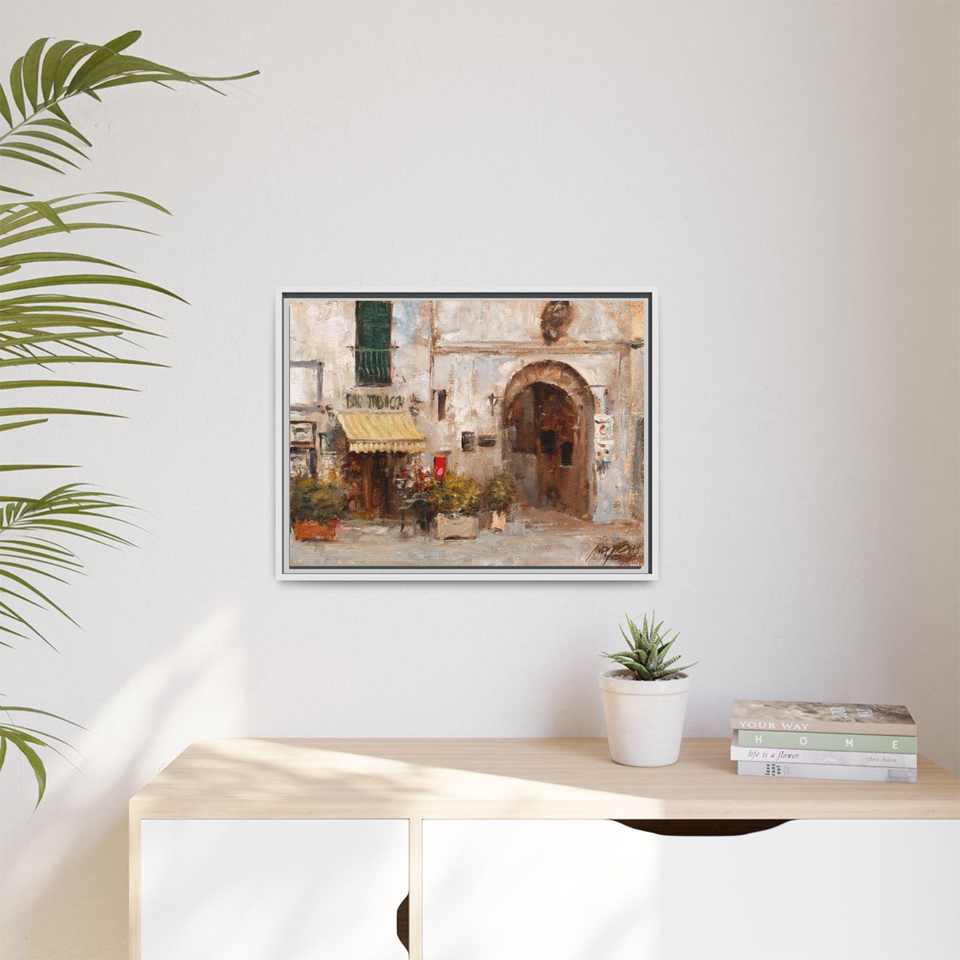 Scansano Tabacchi - Framed Matte Canvas Art - Colorful Italian Tobacco Bar - Andy Thomas Designs