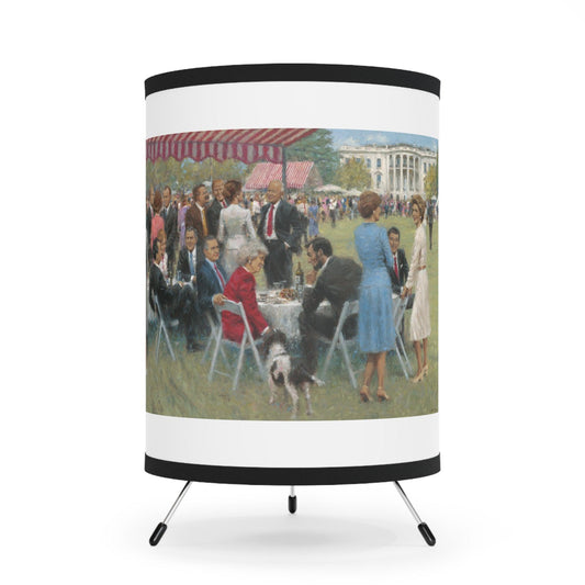 The Repub. Party - US Presidents Gathering at Whitehouse on Table Tripod Lamp with Artistic Shade - Andy Thomas Designs