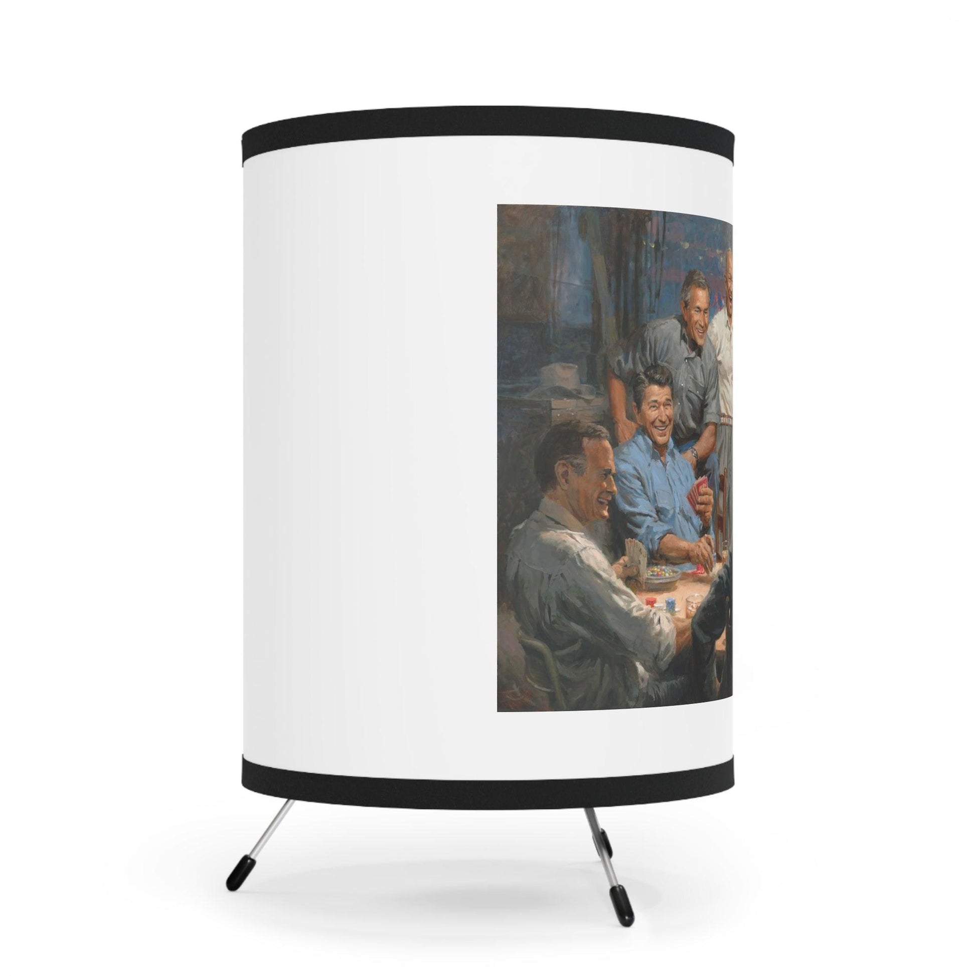 Grand Ol' Gang - Us Presidents Playing Poker | Vintage Poker Table Tripod Lamp with Artistic Shade - Andy Thomas Designs