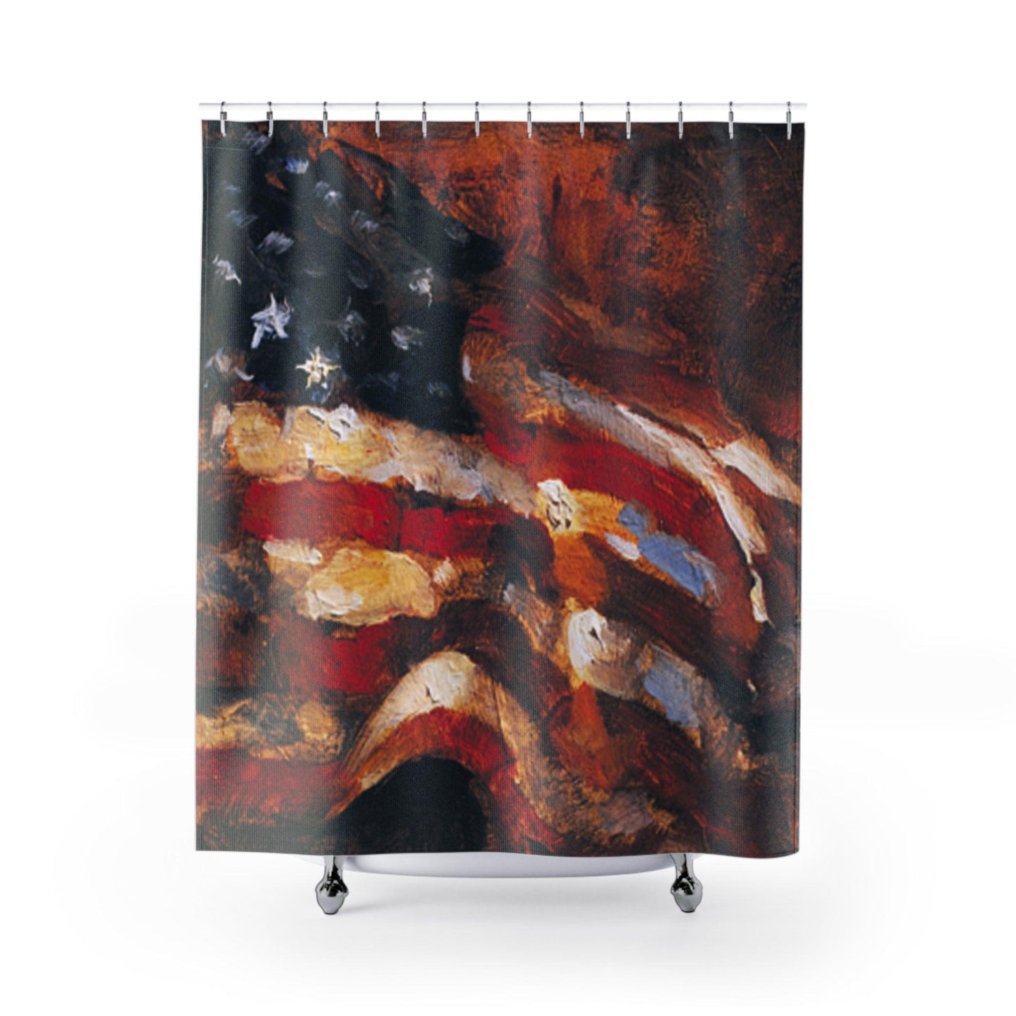 Old Glory Shower Curtain - USA Flag Design for Bathroom Decor - Andy Thomas Designs