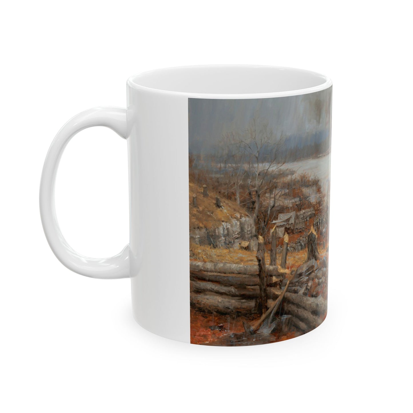 An Unfinished Fort - Ceramic Mug with Fort Henry Civil War Design.