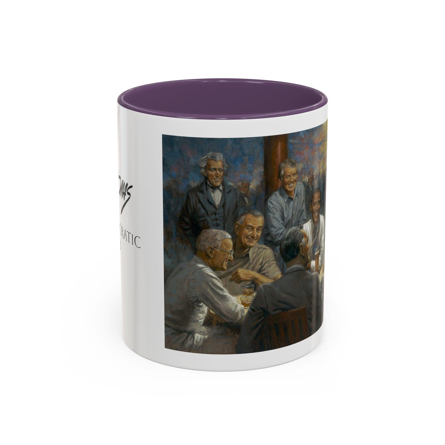 The Dem. Club Coffee Mug - 11oz & 15oz - Past Presidents Social Club with Obama Artwork - Andy Thomas Designs