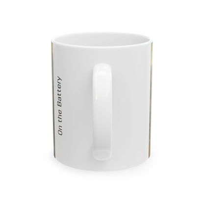 On the Battery - Ceramic Mug with Pea Ridge Civil War Design.