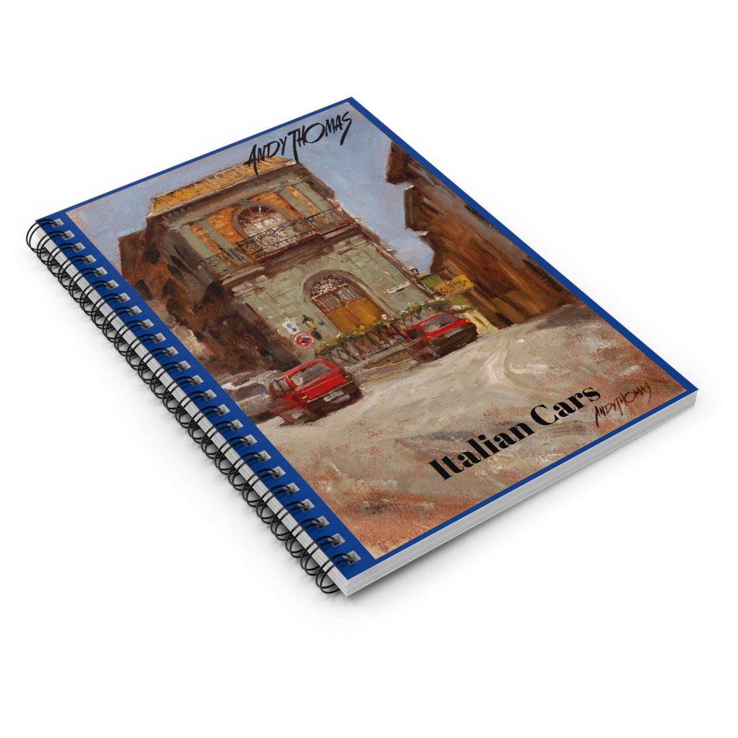 Italian Cars - Spiral Notebook - Ruled Line - Italian Landscapes - Andy Thomas Designs