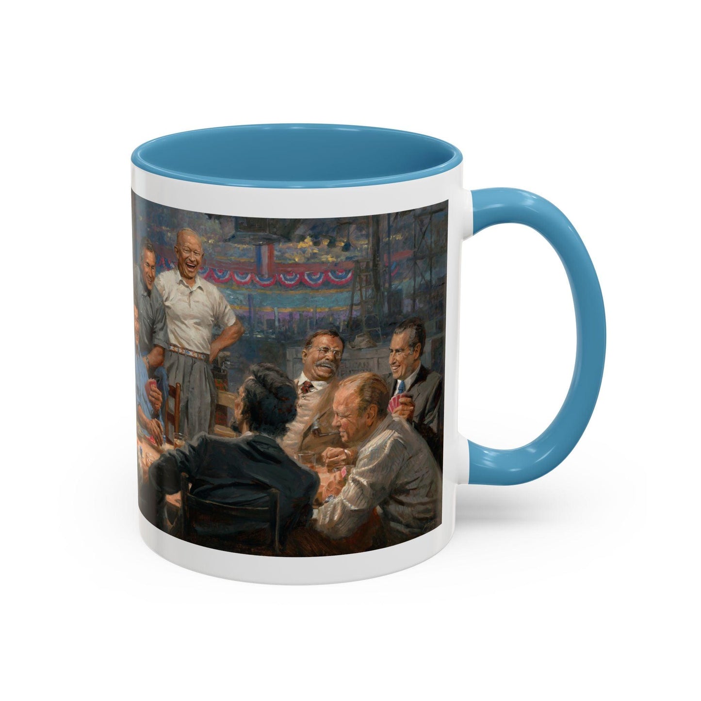 Grand Ol' Gang - Elegant Accent Coffee Mug 11oz & 15oz - US Presidents Playing Poker - Andy Thomas Designs