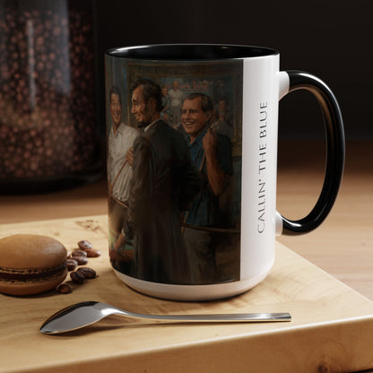 Callin the Blue Coffee Mug - Elegant Accent Coffee Mug 11oz & 15oz with Presidential Gathering Design