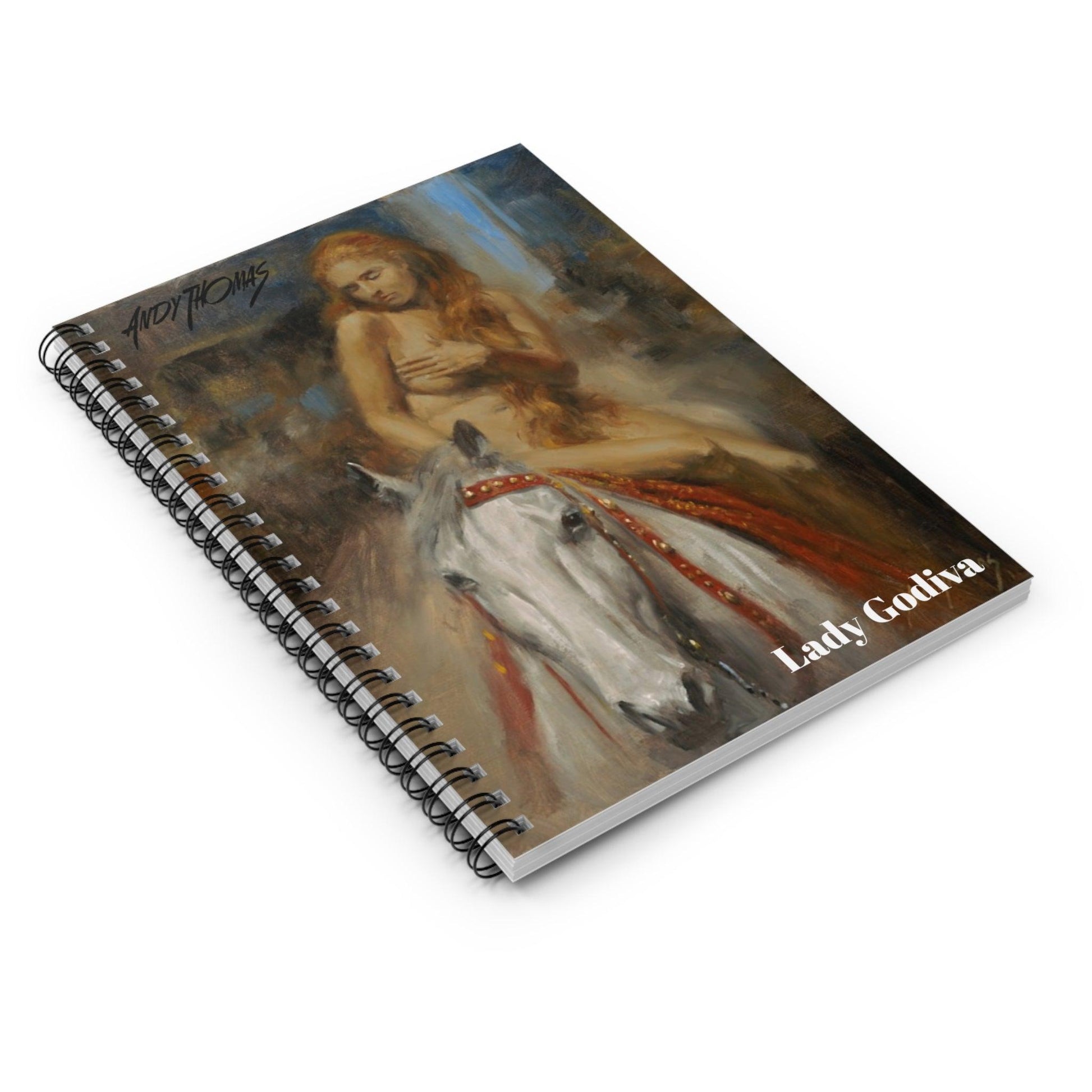 Lady Godiva - Spiral Notebook Ruled Line - 11th century Anglo-Saxon noblewoman - Andy Thomas Designs