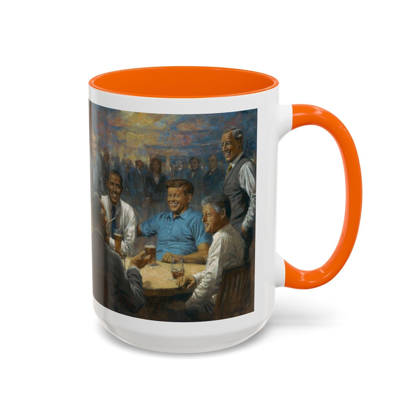 The Dem. Club Coffee Mug - 11oz & 15oz - Past Presidents Social Club with Obama Artwork - Andy Thomas Designs