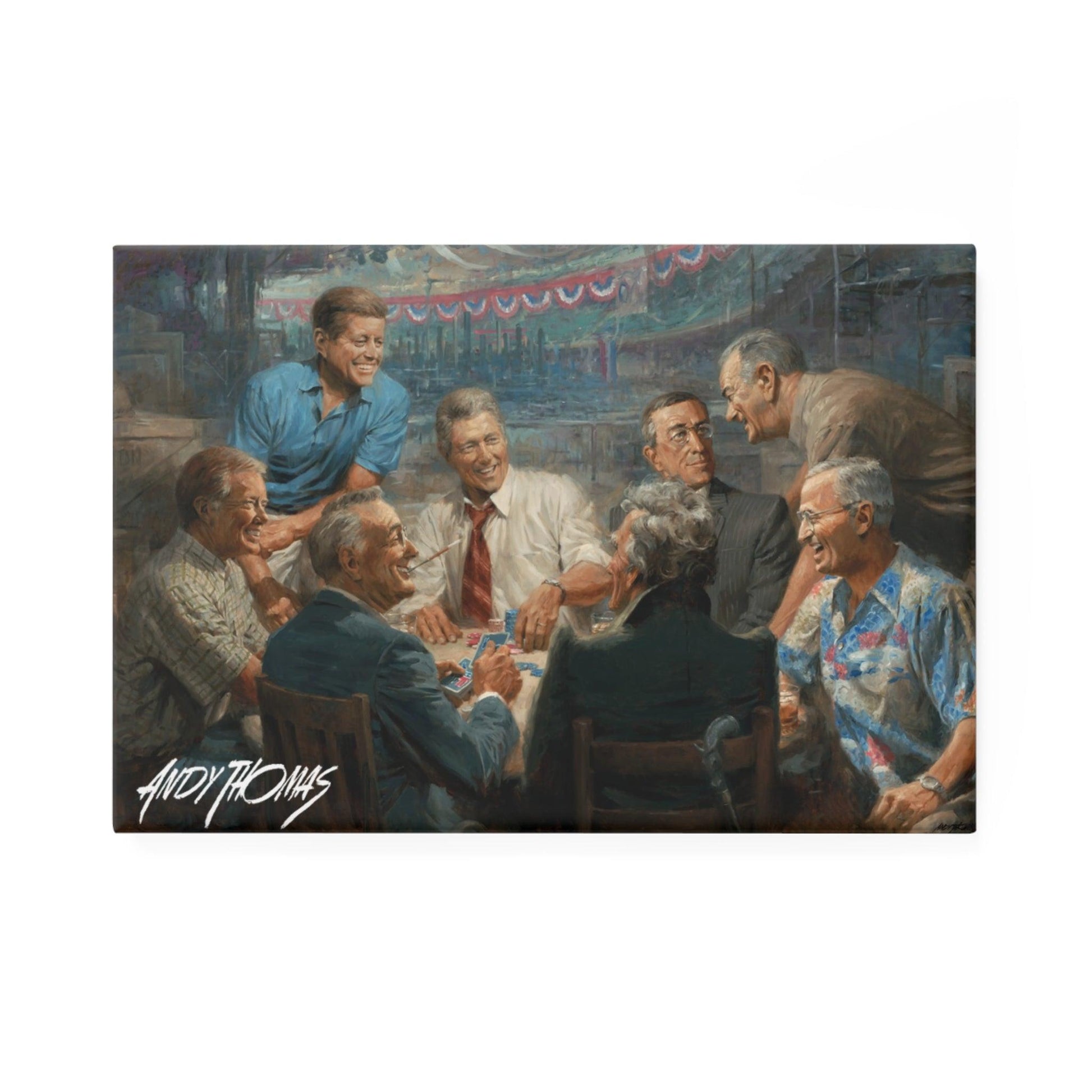 True Blues Button Magnet - Political Collectible - US Presidents Playing Poker - Andy Thomas Designs