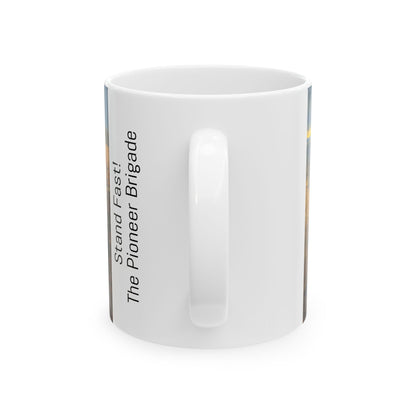 Stand Fast! The Pioneer Brigade - Ceramic Mug with Stones River Civil War Design.