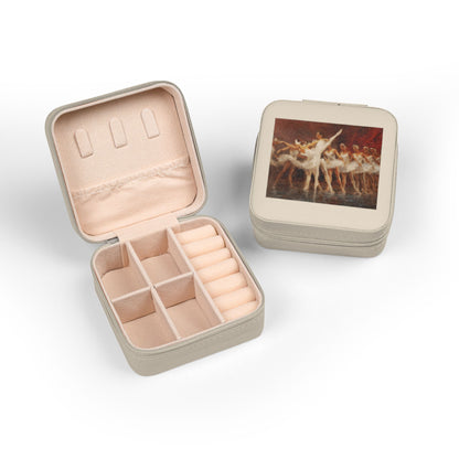 Russian Ballet - Ivory Jewelry Travel Case with Classic Painting Print — Portable Ring & Earring Organizer