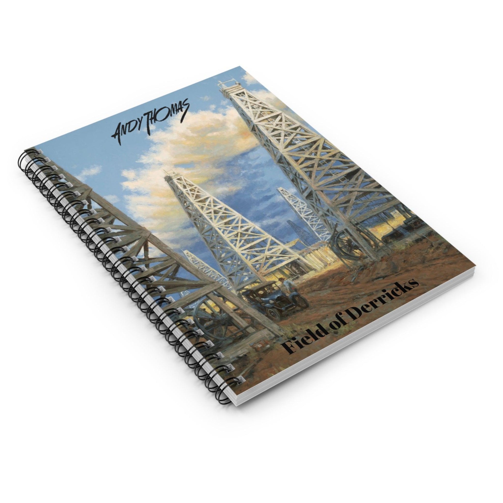 Field of Derricks - Spiral Notebook - Ruled Line - Andy Thomas Designs