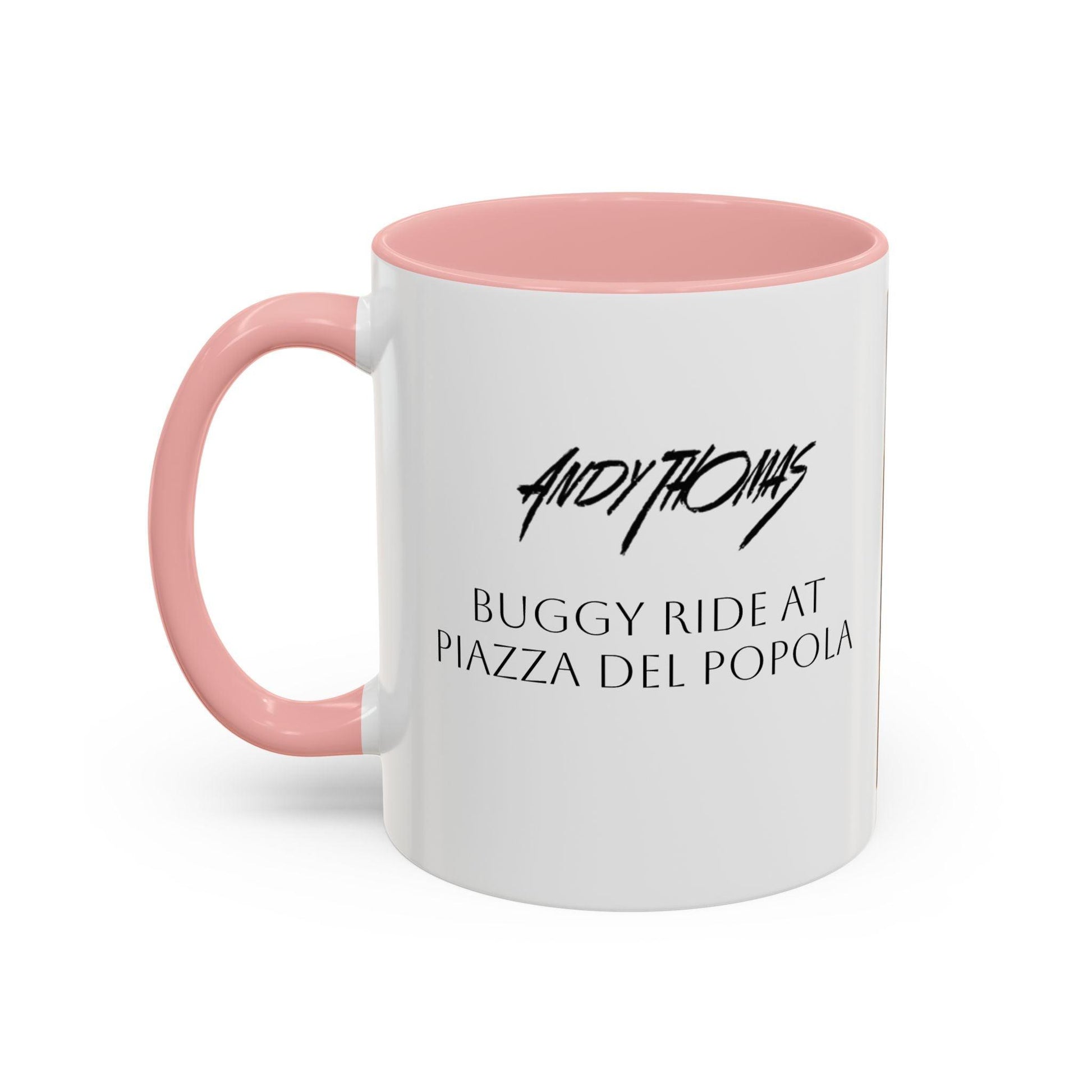 Buggy Ride at Piazza del Popolo - Elegant Accented Coffee Mug - 11oz & 15oz - Italian Landscapes - Andy Thomas Designs