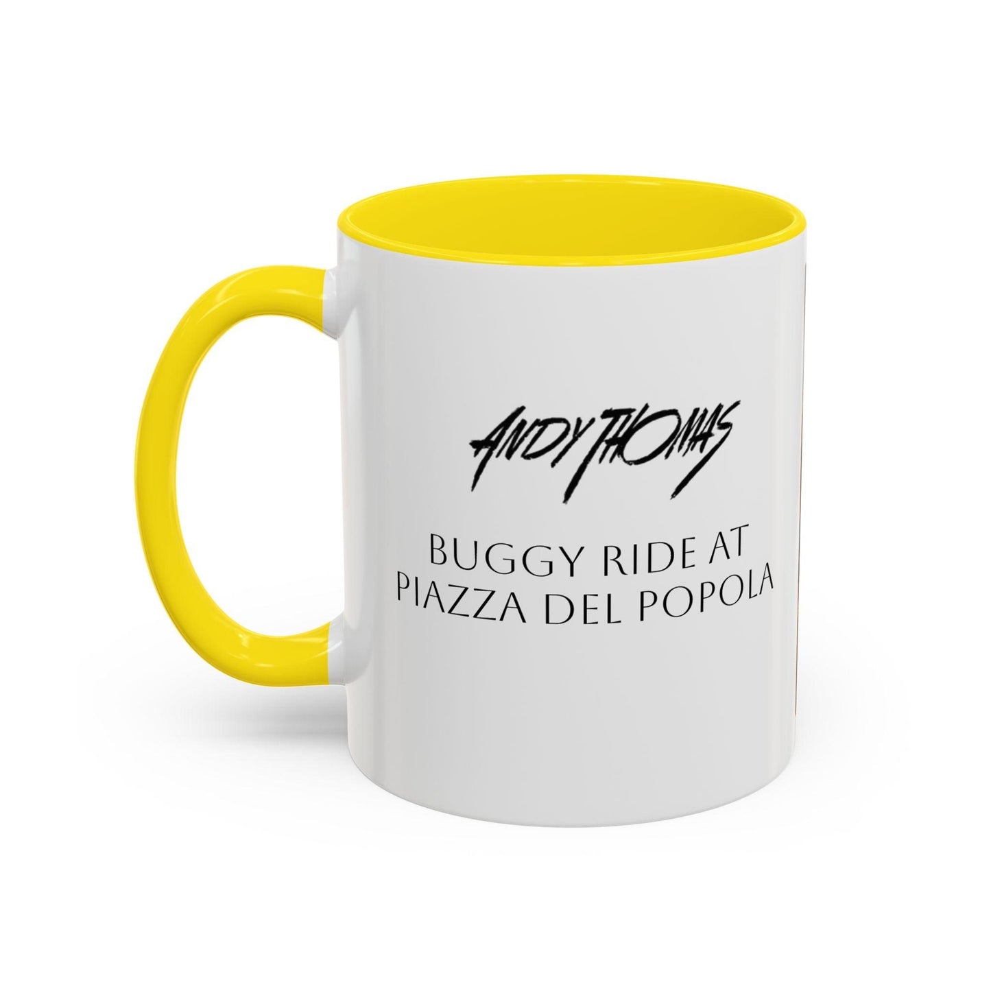 Buggy Ride at Piazza del Popolo - Elegant Accented Coffee Mug - 11oz & 15oz - Italian Landscapes - Andy Thomas Designs