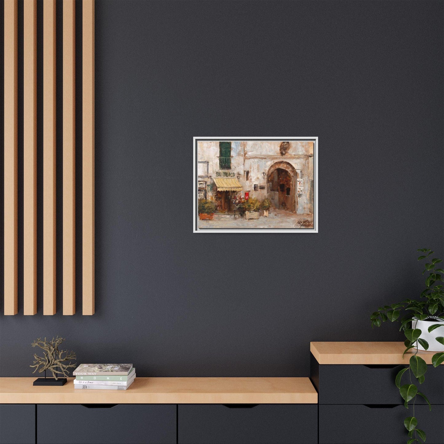 Scansano Tabacchi - Framed Matte Canvas Art - Colorful Italian Tobacco Bar - Andy Thomas Designs