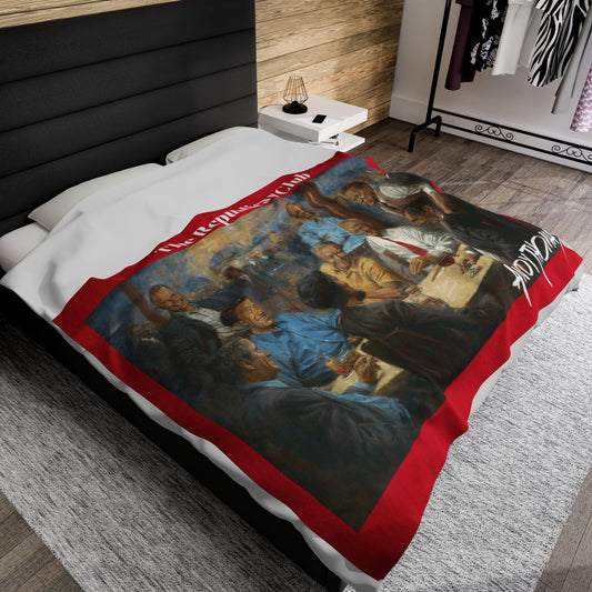 The Repub. Club Full View - Velveteen Plush Blanket with Trump - Andy Thomas Designs