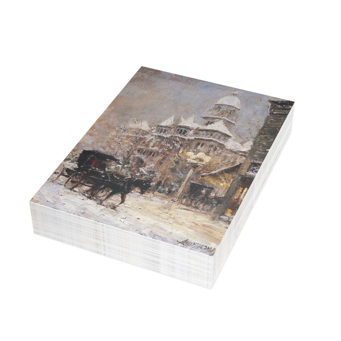 Note Cards: Snowy Courthouse | Jasper County Courthouse, MO - Envelopes Included