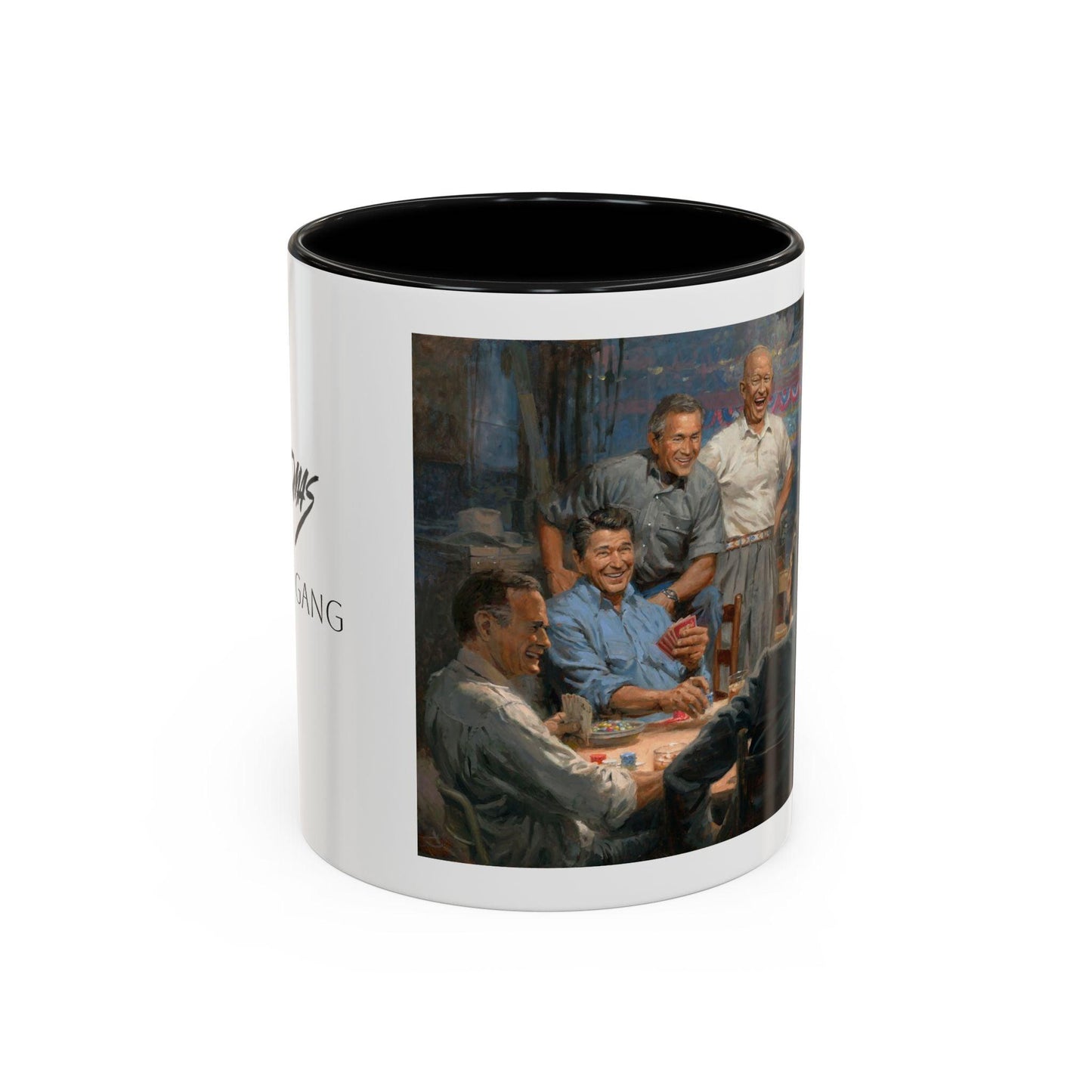 Grand Ol' Gang - Elegant Accent Coffee Mug 11oz & 15oz - US Presidents Playing Poker - Andy Thomas Designs