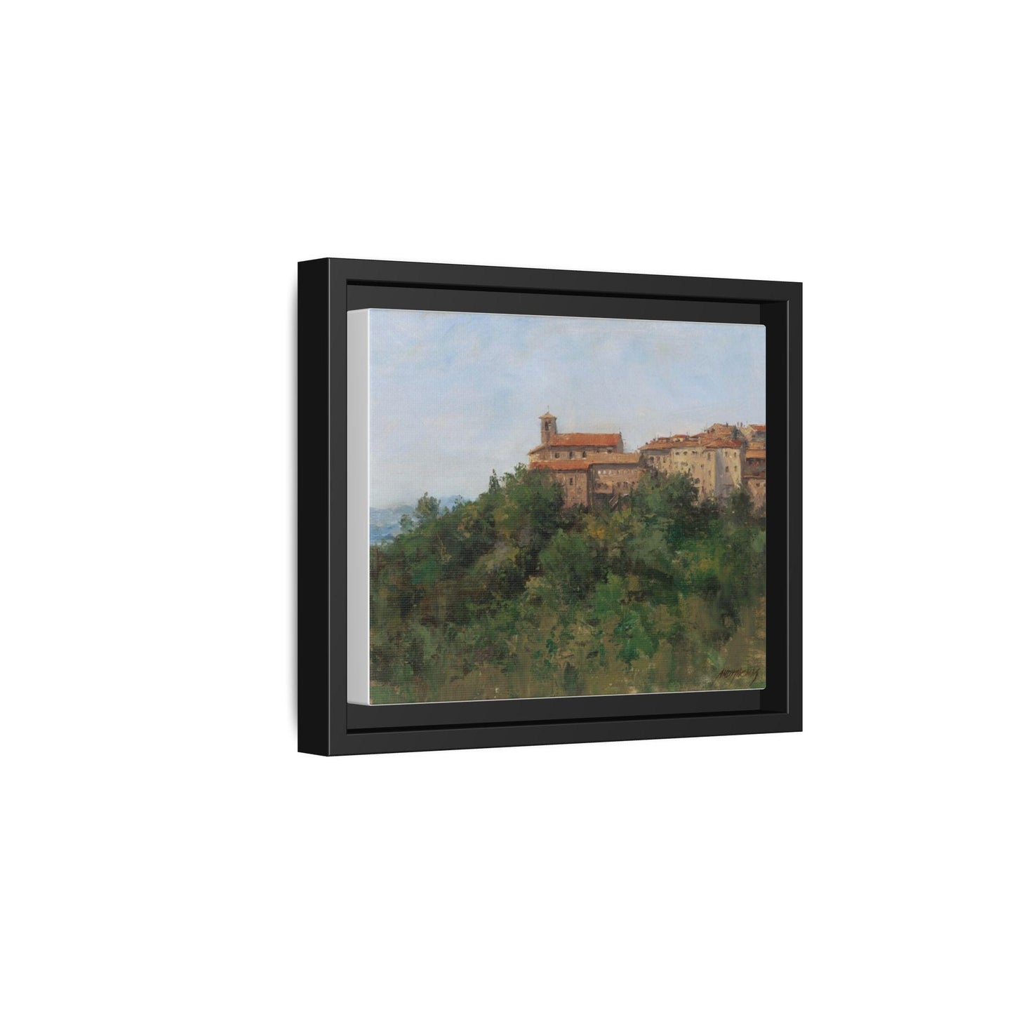 Hilltown Scansano - Framed Matte Canvas Art - Colorful Italian Landscape - Andy Thomas Designs