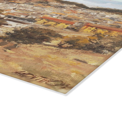 San Nicola dell'Alto - Glass Cutting Board | Rustic Kitchen Decor | Italian Landscapes - Andy Thomas Designs