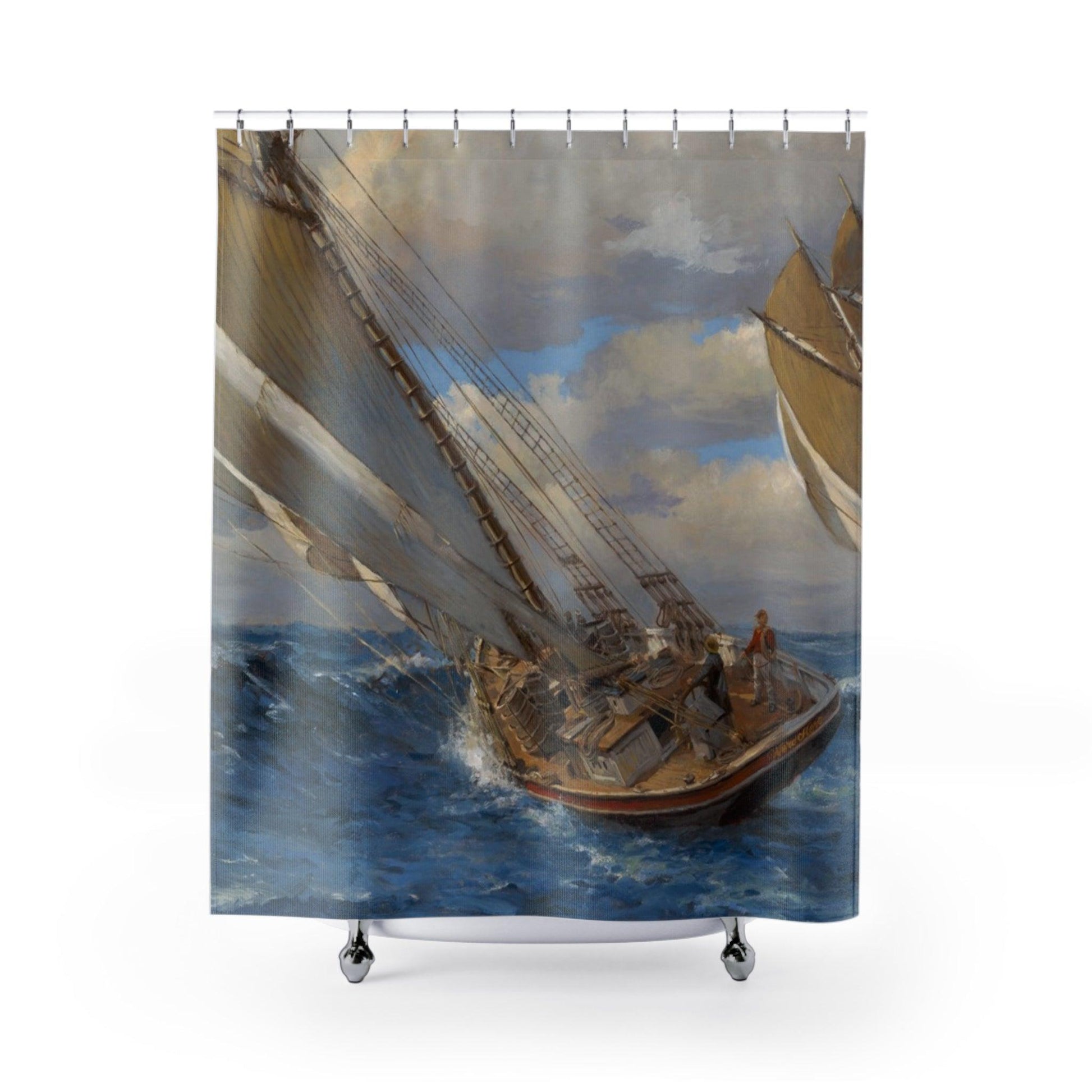 Captains Courageous | Nautical themed Shower Curtain - American Classic Design for Bathroom Decor - Andy Thomas Designs