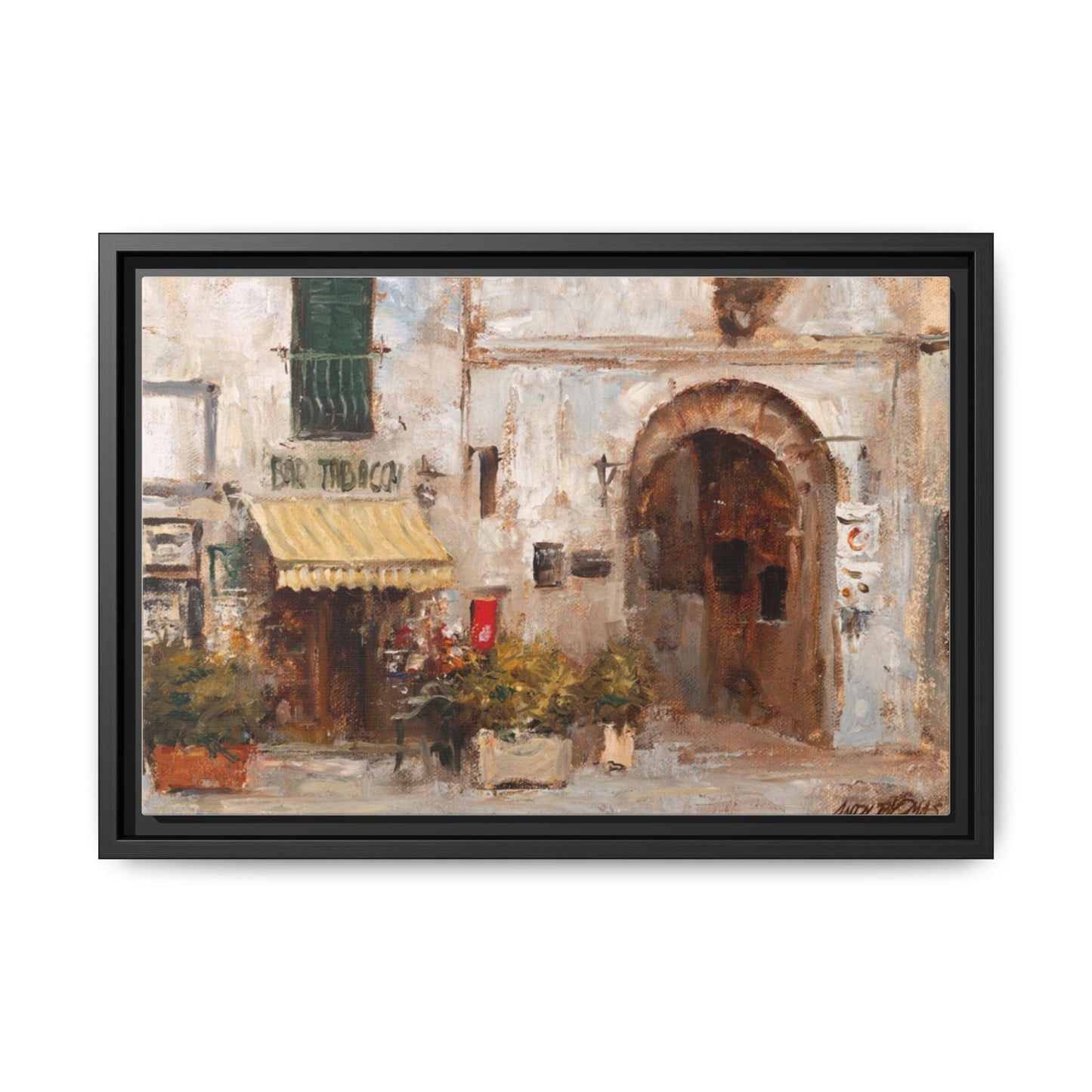 Scansano Tabacchi - Framed Matte Canvas Art - Colorful Italian Tobacco Bar - Andy Thomas Designs