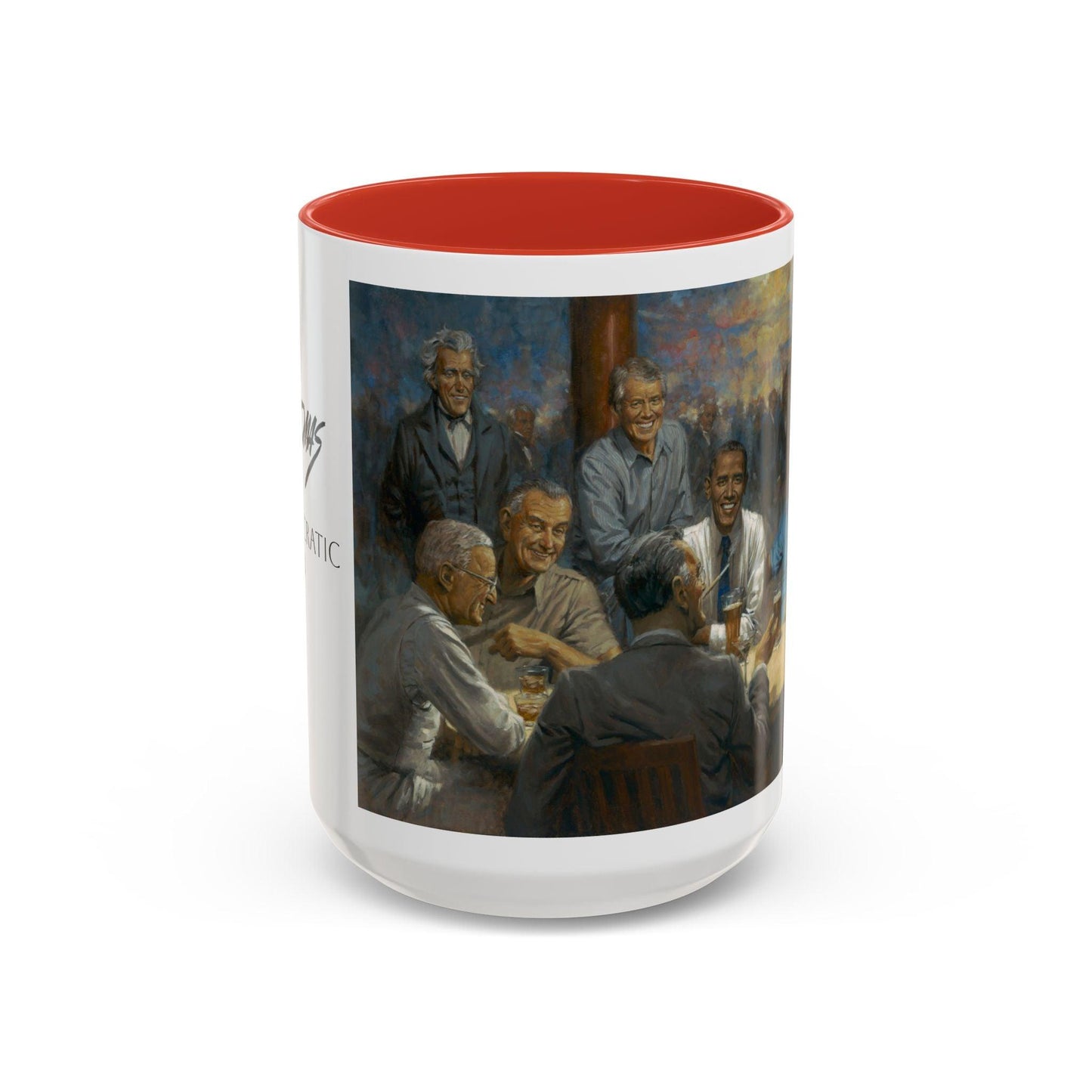 The Dem. Club Coffee Mug - 11oz & 15oz - Past Presidents Social Club with Obama Artwork - Andy Thomas Designs