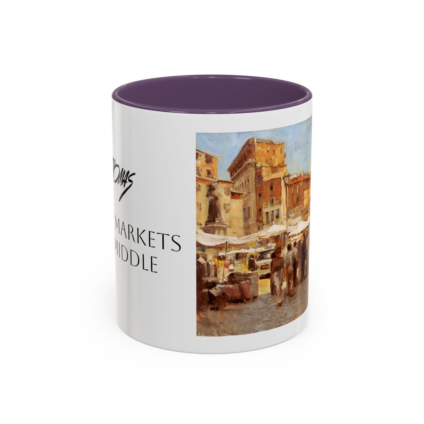 Tuscany Markets in the Middle - Elegant Accented Coffee Mug - 11oz & 15oz - Italian Landscapes - Andy Thomas Designs