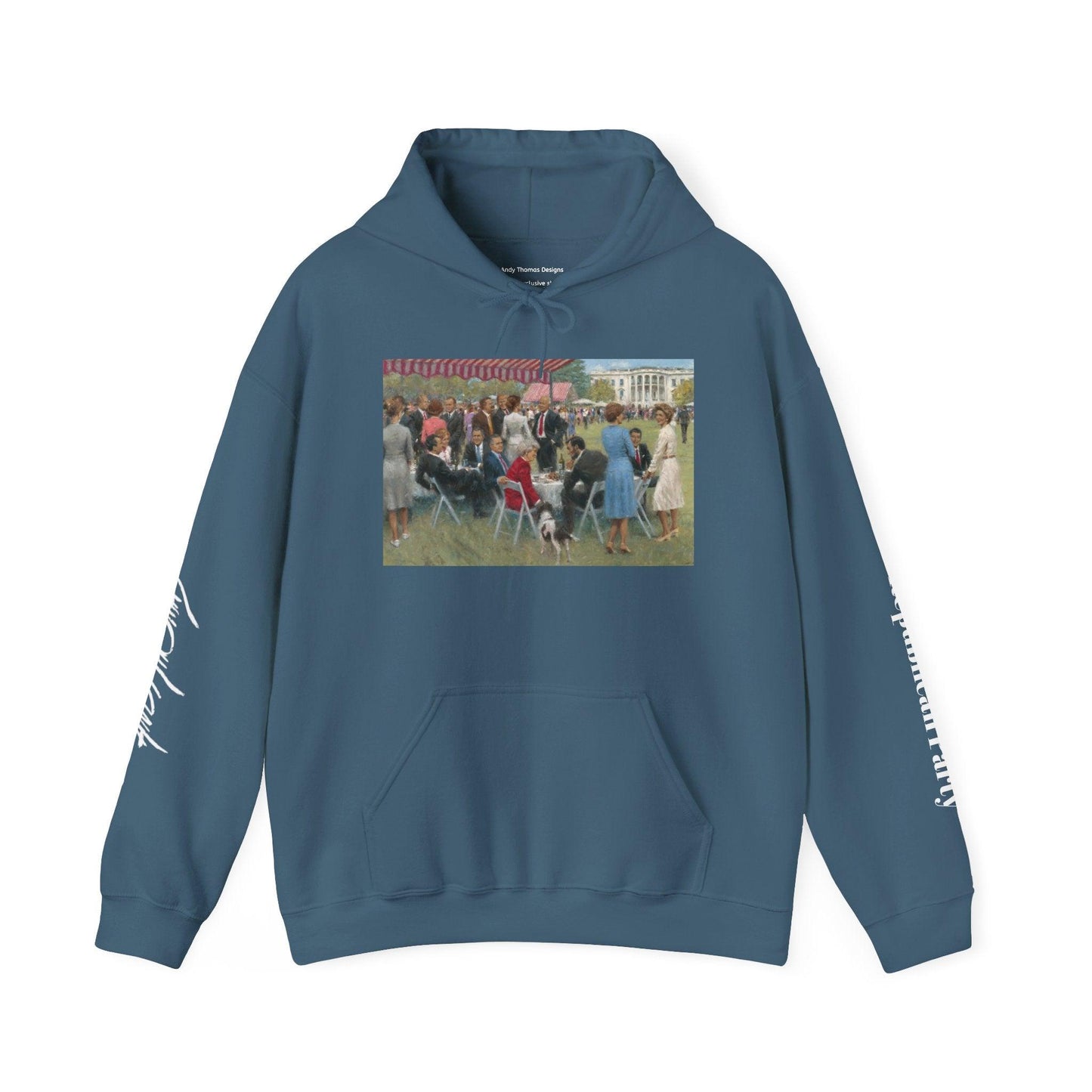 The Repub. Party - Unisex Hooded Sweatshirt - US Presidents social gathering on the Whitehouse lawn. - Andy Thomas Designs