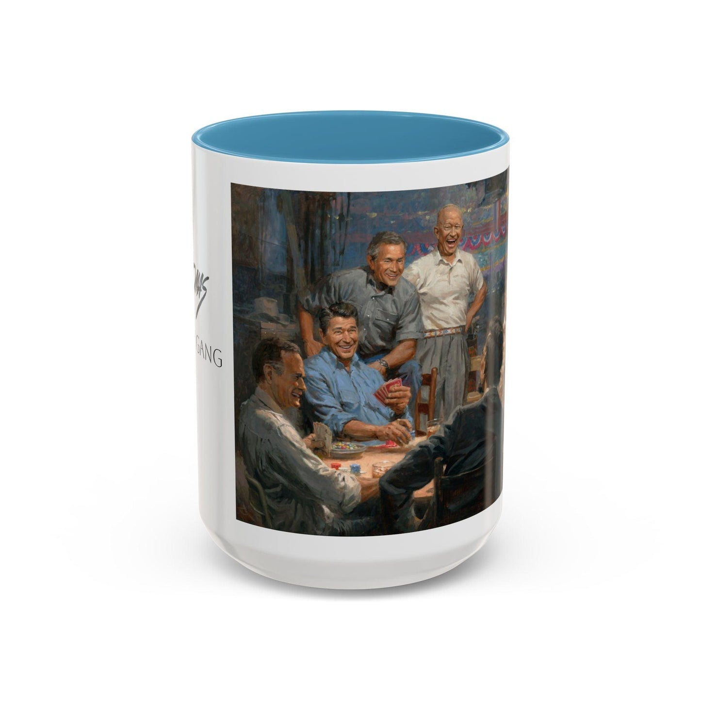 Grand Ol' Gang - Elegant Accent Coffee Mug 11oz & 15oz - US Presidents Playing Poker - Andy Thomas Designs