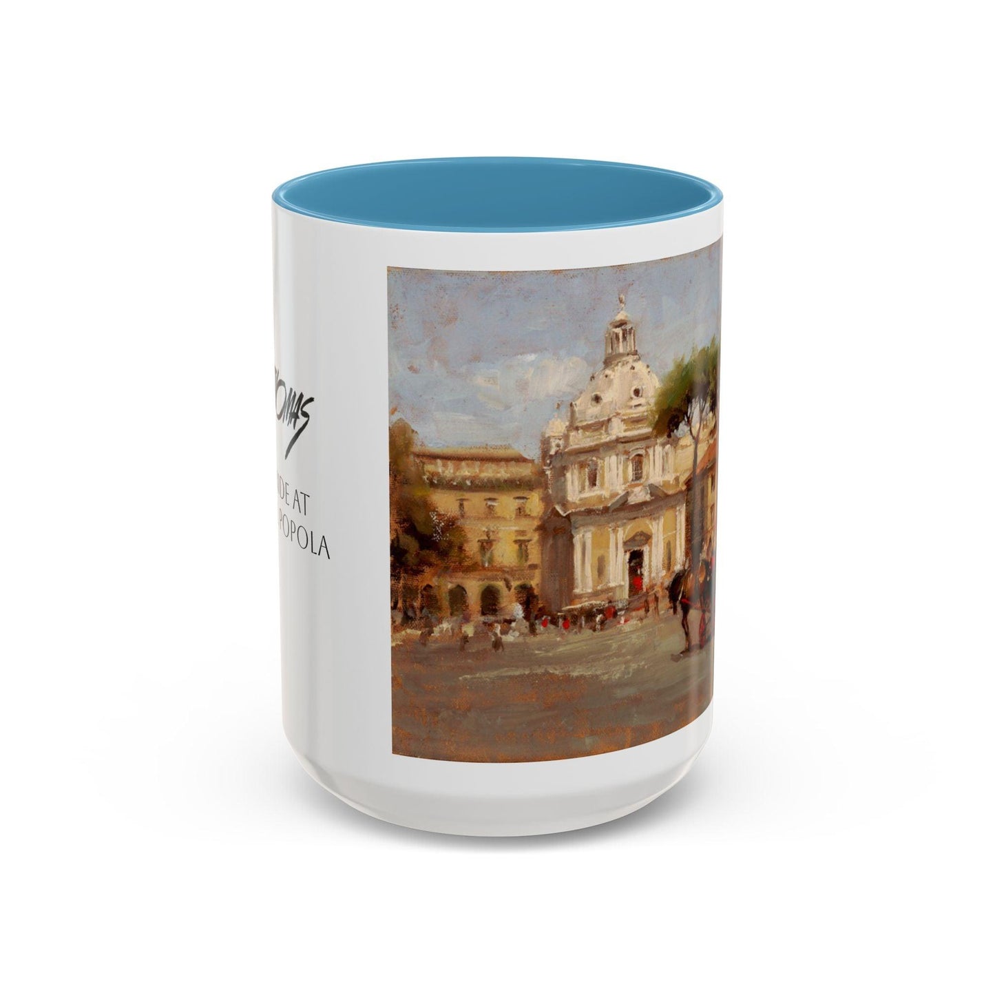 Buggy Ride at Piazza del Popolo - Elegant Accented Coffee Mug - 11oz & 15oz - Italian Landscapes - Andy Thomas Designs