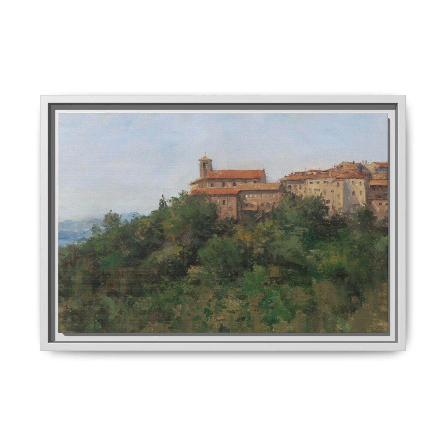 Hilltown Scansano - Framed Matte Canvas Art - Colorful Italian Landscape - Andy Thomas Designs