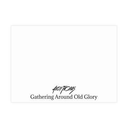 Note Cards: Gathering Around Old Glory | 9/11 Twin Towers, NYC, Tribute - Envelopes Included