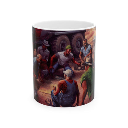 Lunch Break | Men Working | Ceramic Mug — Coffee Cup (11oz/15oz)