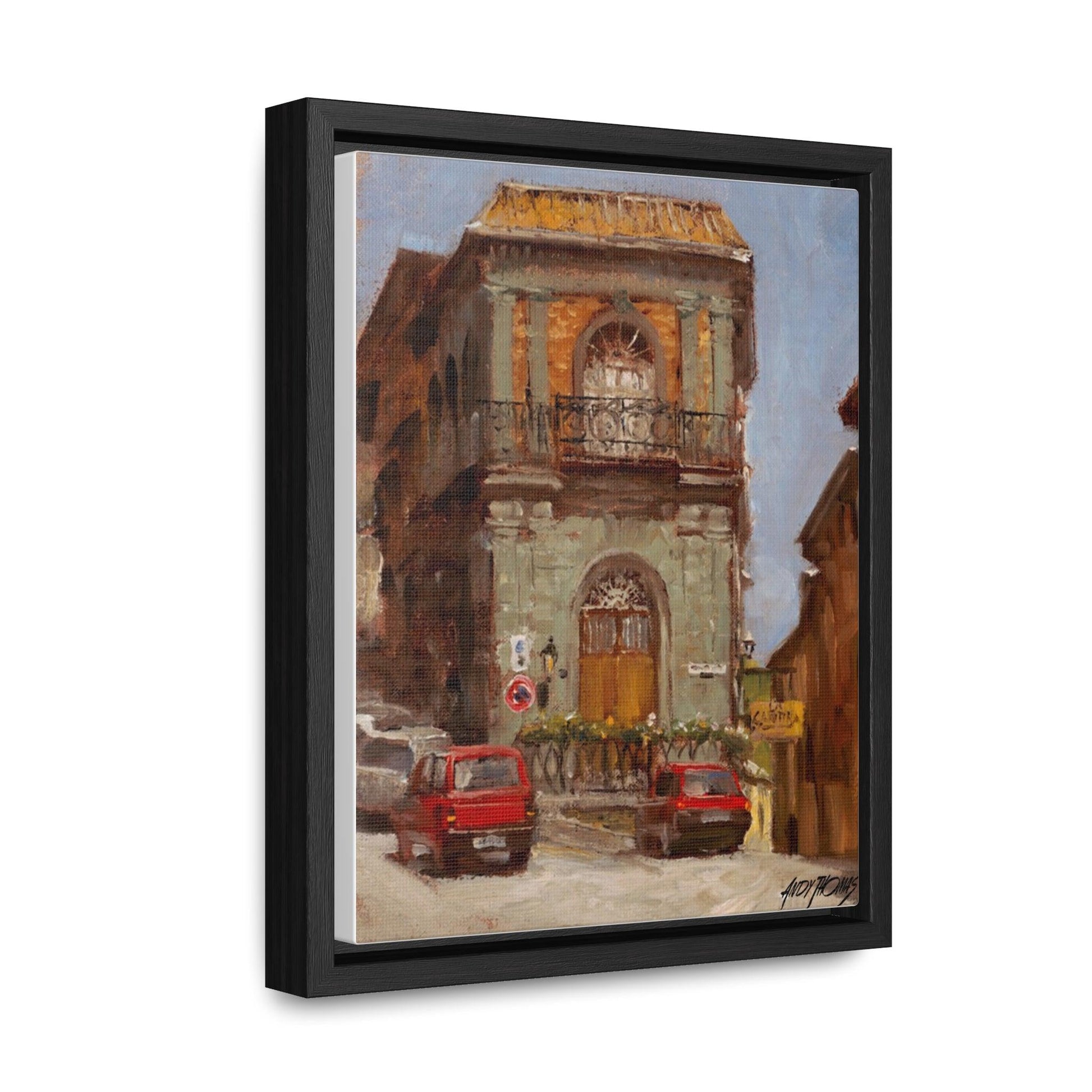 Italian Cars - Charming Vertical Canvas Wrap - Artful Italian Street Home Decor - Andy Thomas Designs