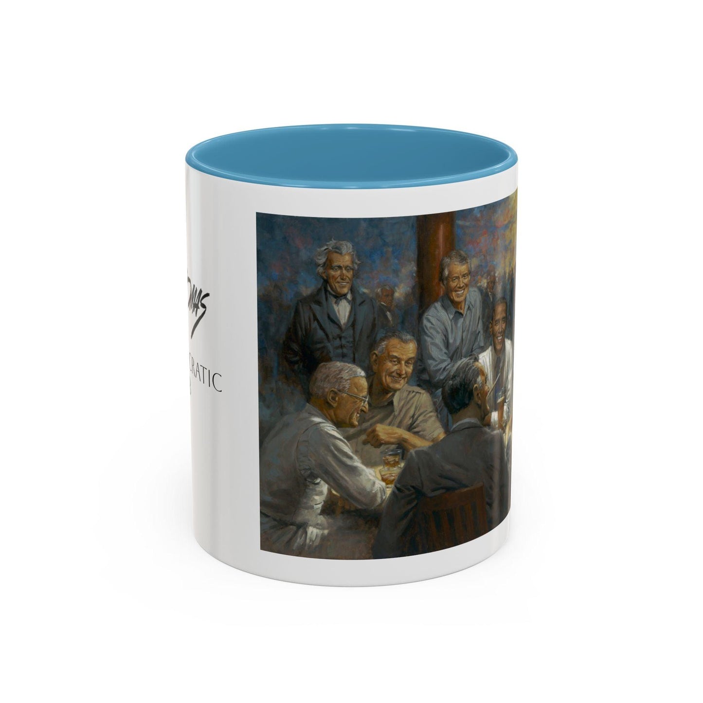 The Dem. Club Coffee Mug - 11oz & 15oz - Past Presidents Social Club with Obama Artwork - Andy Thomas Designs